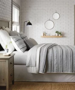 Hearth & Hand With Magnolia Textured Stripe Quilt Dark Gray/Cream - Hearth & Hand with Magnolia 11 Hearth & Hand With Magnolia Textured Stripe Quilt Dark Gray/Cream - Hearth & Hand with Magnolia -Hearth Shop GUEST 075fbfb9 976e 4b2f a26f f6c28785a215