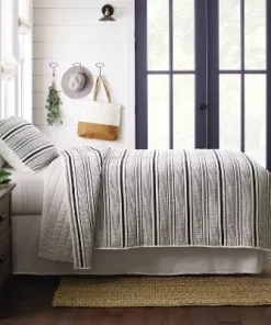 Hearth & Hand With Magnolia Textured Stripe Quilt Dark Gray/Cream - Hearth & Hand with Magnolia 10 Hearth & Hand With Magnolia Textured Stripe Quilt Dark Gray/Cream - Hearth & Hand with Magnolia -Hearth Shop GUEST 0ef11ddf 5f6b 4977 bdbc afe59bb856b6