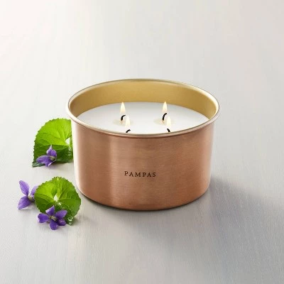 Hearth & Hand With Magnolia Lidded Metal Pampas 4-Wick Jar Candle Brass Finish 20oz - Hearth & Hand™ with Magnolia 3 Hearth & Hand With Magnolia Lidded Metal Pampas 4-Wick Jar Candle Brass Finish 20oz - Hearth & Hand™ with Magnolia
