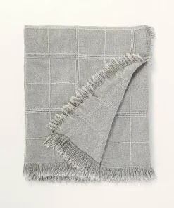 Hearth & Hand With Magnolia Textured Grid Lines Dobby Throw Blanket - Hearth & Hand™ with Magnolia Light Gray -Hearth Shop GUEST 1321e055 5bea 4e67 b370 4124d79481cf