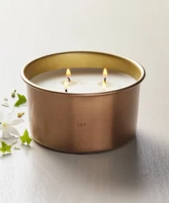 Hearth & Hand With Magnolia Lidded Metal Ivy 4-Wick Jar Candle Brass Finish 20oz - Hearth & Hand™ with Magnolia