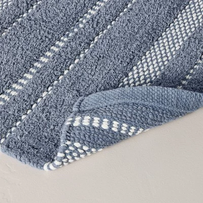 Hearth & Hand With Magnolia Chunky Stripe Bath Rug - Hearth & Hand™ with Magnolia Blue/cream 5 Hearth & Hand With Magnolia Chunky Stripe Bath Rug - Hearth & Hand™ with Magnolia Blue/cream - Image 3