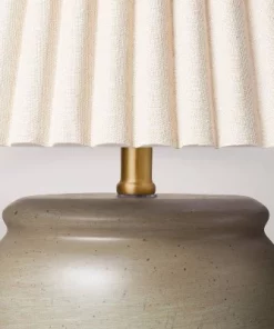 Hearth & Hand With Magnolia 22" Pleated Shade Ceramic Table Lamp Gray/Oatmeal - Hearth & Hand™ with Magnolia -Hearth Shop GUEST 169ce8dd 2ed6 466e 9c93 c662757183f8