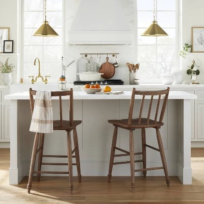 Hearth & Hand W/Magnolia Furniture 2pk Vintage Windsor Counter Stools - Aged Oak - Hearth & Hand™ with Magnolia 3 Hearth & Hand W/Magnolia Furniture 2pk Vintage Windsor Counter Stools - Aged Oak - Hearth & Hand™ with Magnolia
