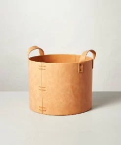 Hearth & Hand With Magnolia Faux Leather Storage Bin Camel Brown - Hearth & Hand™ with Magnolia -Hearth Shop GUEST 1be8419b 04a6 41d0 9ec4 4cecd61aa09d