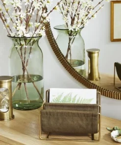 Hearth & Hand With Magnolia Brass & Canvas Mail Organizer Olive - Hearth & Hand™ with Magnolia