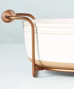 Hearth & Hand With Magnolia 2.75qt Oven-to-Table Stoneware Oval Baking Dish with Cradle Carrier Cream/Clay - Hearth & Hand™ with Magnolia -Hearth Shop GUEST 1cf998fd c4bd 4d50 9e60 4a042f050171