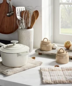 Hearth & Hand With Magnolia Salt and Pepper Stoneware Crocks Taupe (Set of 2) - Hearth & Hand™ with Magnolia