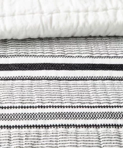 Hearth & Hand With Magnolia Textured Stripe Quilt Dark Gray/Cream - Hearth & Hand with Magnolia