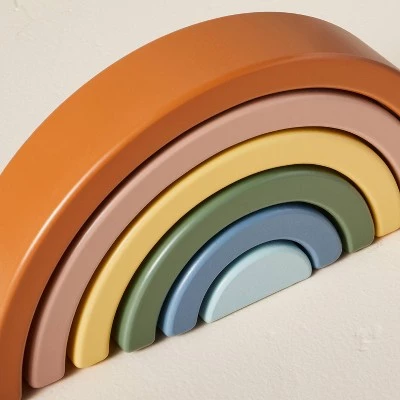 Hearth & Hand With Magnolia Toy Rainbow Wooden Block Stacker - 6pc - Hearth & Hand™ with Magnolia 4 Hearth & Hand With Magnolia Toy Rainbow Wooden Block Stacker - 6pc - Hearth & Hand™ with Magnolia - Image 2