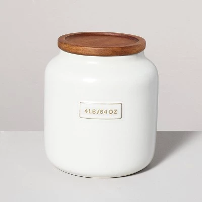 Hearth & Hand With Magnolia Dry Goods Stoneware Canister with Wood Lid Cream/Brown - Hearth & Hand™ with Magnolia 7 Hearth & Hand With Magnolia Dry Goods Stoneware Canister with Wood Lid Cream/Brown - Hearth & Hand™ with Magnolia - Image 5