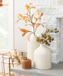 Hearth & Hand With Magnolia Distressed Ceramic Vase Natural White - Hearth & Hand™ with Magnolia