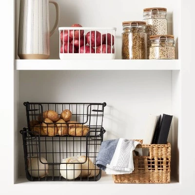 Hearth & Hand With Magnolia Stacking Wire Storage Basket Matte Black - Hearth & Hand™ with Magnolia 3 Hearth & Hand With Magnolia Stacking Wire Storage Basket Matte Black - Hearth & Hand™ with Magnolia