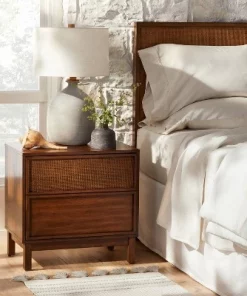 Hearth & Hand W/Magnolia Furniture Wood & Cane Transitional Nightstand - Hearth & Handâ„¢ with Magnolia Natural
