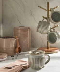 Hearth & Hand With Magnolia 55oz Ribbed Stoneware Canister Blush - Hearth & Hand™ with Magnolia