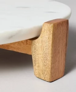 Hearth & Hand With Magnolia 12.5" Marble & Wood Footed Trivet White/Gray - Hearth & Hand™ with Magnolia -Hearth Shop GUEST 3ab9d389 1f34 4ed2 98d9 acfa9c871fa9