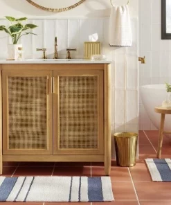 Hearth & Hand With Magnolia 2.4gal Fluted Brass Bathroom Wastebasket Antique Finish - Hearth & Hand™ with Magnolia