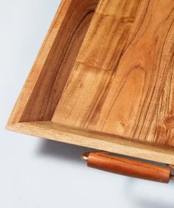 Hearth & Hand With Magnolia 16"x24" Rectangular Wood Serving Tray with Metal Handles Brown/Copper - Hearth & Hand™ with Magnolia -Hearth Shop GUEST 43f9a142 61c3 4a23 9e9a ee761c99f7c7