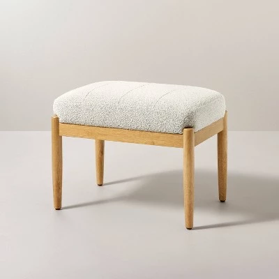 Hearth & Hand W/Magnolia Furniture Boucle Upholstered Wood Ottoman - Hearth & Hand™ with Magnolia Oatmeal 10 Hearth & Hand W/Magnolia Furniture Boucle Upholstered Wood Ottoman - Hearth & Hand™ with Magnolia Oatmeal - Image 8