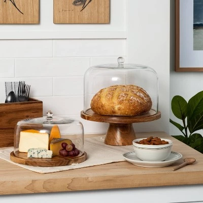 Hearth & Hand With Magnolia 9" Wood & Glass Covered Dessert Storage - Hearth & Hand™ with Magnolia Pickled Black 3 Hearth & Hand With Magnolia 9" Wood & Glass Covered Dessert Storage - Hearth & Hand™ with Magnolia Pickled Black