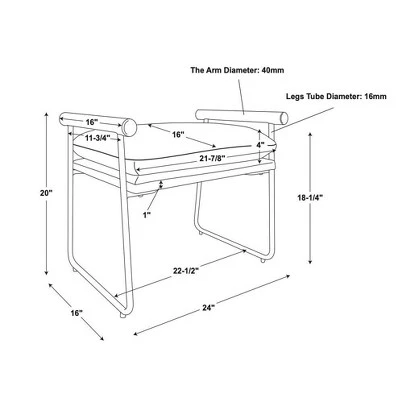 Hearth & Hand W/Magnolia Furniture Cushioned Metal & Wood Ottoman - Cream/Black - Hearth & Hand™ with Magnolia 7 Hearth & Hand W/Magnolia Furniture Cushioned Metal & Wood Ottoman - Cream/Black - Hearth & Hand™ with Magnolia - Image 5