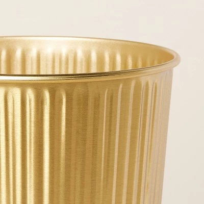 Hearth & Hand With Magnolia 2.4gal Fluted Brass Bathroom Wastebasket Antique Finish - Hearth & Hand™ with Magnolia 4 Hearth & Hand With Magnolia 2.4gal Fluted Brass Bathroom Wastebasket Antique Finish - Hearth & Hand™ with Magnolia - Image 2