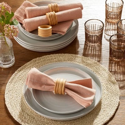 Hearth & Hand With Magnolia 4pk Hem Stitch Chambray Cloth Napkins Blush - Hearth & Hand™ with Magnolia 3 Hearth & Hand With Magnolia 4pk Hem Stitch Chambray Cloth Napkins Blush - Hearth & Hand™ with Magnolia