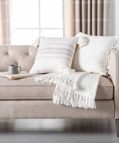 Hearth & Hand With Magnolia Knotted Fringe Throw Blanket White - Hearth & Hand™ with Magnolia 5 Hearth & Hand With Magnolia Knotted Fringe Throw Blanket White - Hearth & Hand™ with Magnolia -Hearth Shop GUEST 4f43ca3c 015a 4449 b0bf 746cbf4b5c7b