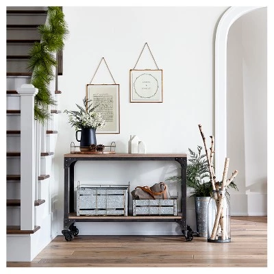 Hearth & Hand With Magnolia 16" Round Wood and Wire Tray - Hearth & Hand™ with Magnolia 4 Hearth & Hand With Magnolia 16" Round Wood and Wire Tray - Hearth & Hand™ with Magnolia - Image 2