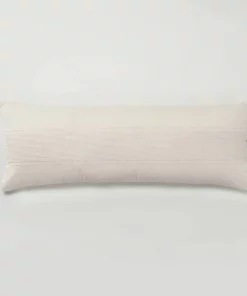 Hearth & Hand With Magnolia 16"x42" Slub Center Stripe Oversized Lumbar Bed Pillow - Hearth & Hand™ with Magnolia Jet Gray -Hearth Shop GUEST 59c94da2 2910 417b 9717 22b1103abb33