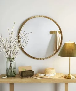 Hearth & Hand With Magnolia 23" Plaid Shade Metal Table Lamp Brass/Green - Hearth & Hand™ with Magnolia