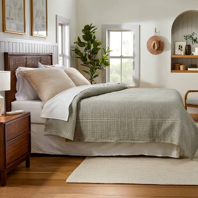 Hearth & Hand With Magnolia 26"x26" Linen Blend Euro Bed Pillow - Hearth & Hand™ with Magnolia Gray 3 Hearth & Hand With Magnolia 26"x26" Linen Blend Euro Bed Pillow - Hearth & Hand™ with Magnolia Gray