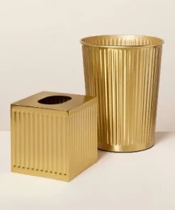 Hearth & Hand With Magnolia 2.4gal Fluted Brass Bathroom Wastebasket Antique Finish - Hearth & Hand™ with Magnolia 7 Hearth & Hand With Magnolia 2.4gal Fluted Brass Bathroom Wastebasket Antique Finish - Hearth & Hand™ with Magnolia -Hearth Shop GUEST 5e1d9060 0803 4d72 9270 19aec1279692 1