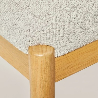 Hearth & Hand W/Magnolia Furniture Boucle Upholstered Wood Ottoman - Hearth & Hand™ with Magnolia Oatmeal 5 Hearth & Hand W/Magnolia Furniture Boucle Upholstered Wood Ottoman - Hearth & Hand™ with Magnolia Oatmeal - Image 3