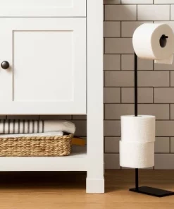 Hearth & Hand With Magnolia Metal Toilet Paper Holder Stand Matte Black - Hearth & Hand™ with Magnolia