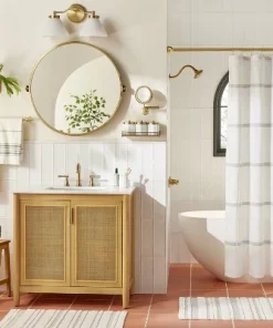 Hearth & Hand With Magnolia 30" Round Bathroom Vanity Pivot Mirror - Hearth & Handâ„¢ with Magnolia Black Finish