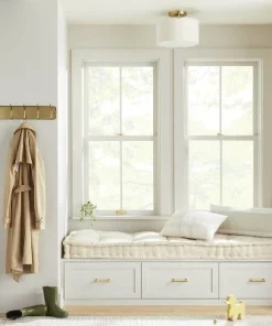 Hearth & Hand With Magnolia 14"x20" Offset Plaid Lumbar Throw Pillow Cream/Tan - Hearth & Hand™ with Magnolia