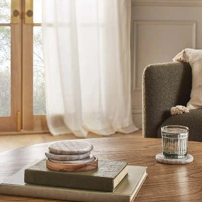 Hearth & Hand With Magnolia 5pc Marble Coaster Set Warm Beige - Hearth & Hand™ with Magnolia 3 Hearth & Hand With Magnolia 5pc Marble Coaster Set Warm Beige - Hearth & Hand™ with Magnolia