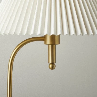 Hearth & Hand With Magnolia Pleated Shade Metal Floor Lamp Cream/Brass (Includes LED Light Bulb) - Hearth & Hand™ with Magnolia 5 Hearth & Hand With Magnolia Pleated Shade Metal Floor Lamp Cream/Brass (Includes LED Light Bulb) - Hearth & Hand™ with Magnolia - Image 3