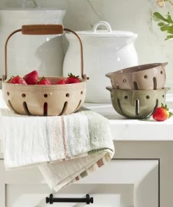 Hearth & Hand With Magnolia 39oz Stoneware Berry Bowl with Carrying Handle Taupe - Hearth & Hand™ with Magnolia