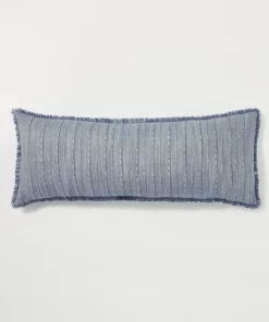 Hearth & Hand With Magnolia 16"x42" Washed Loop Stripe Lumbar Bed Pillow - Hearth & Hand™ with Magnolia Blue -Hearth Shop GUEST 7a9992aa 63c8 465c 811a 0968c290a0d8