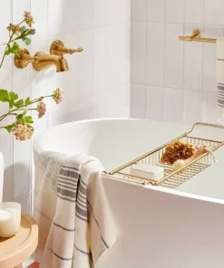Hearth & Hand With Magnolia Extendable Wired Bathtub Caddy Brass Finish - Hearth & Hand™ with Magnolia
