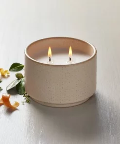 Hearth & Hand With Magnolia Hobnail Ceramic Grapefruit & Herbs Jar Candle Beige - Hearth & Handâ„¢ with Magnolia