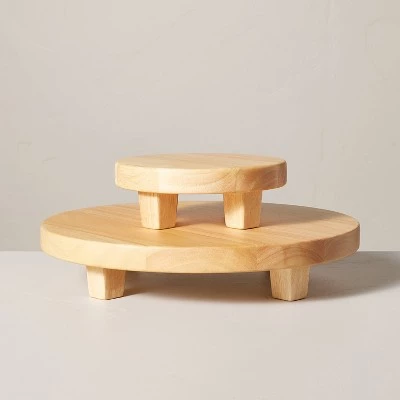 Hearth & Hand With Magnolia Round Footed Wood Serving Stand - Hearth & Hand™ with Magnolia Natural 4 Hearth & Hand With Magnolia Round Footed Wood Serving Stand - Hearth & Hand™ with Magnolia Natural - Image 2