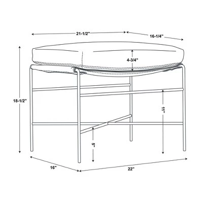 Hearth & Hand W/Magnolia Furniture Faux Leather & Metal Ottoman - Black/Brown - Hearth & Hand™ with Magnolia 8 Hearth & Hand W/Magnolia Furniture Faux Leather & Metal Ottoman - Black/Brown - Hearth & Hand™ with Magnolia - Image 6