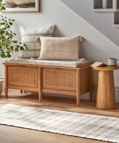 Hearth & Hand With Magnolia Tri-Stripe Plaid Handmade Woven Area Rug Green/Cream - Hearth & Hand™ with Magnolia