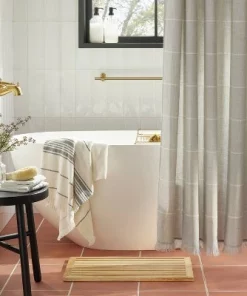 Hearth & Hand With Magnolia 14"x23" Wooden Slat Bath Mat Brown - Hearth & Hand™ with Magnolia