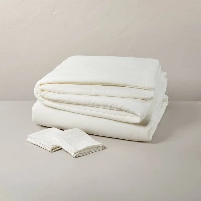 Hearth & Hand With Magnolia Fine Stripe Duvet & Sham Set Twilight Taupe/Sour Cream - Hearth & Hand™ with Magnolia 4 Hearth & Hand With Magnolia Fine Stripe Duvet & Sham Set Twilight Taupe/Sour Cream - Hearth & Hand™ with Magnolia - Image 2