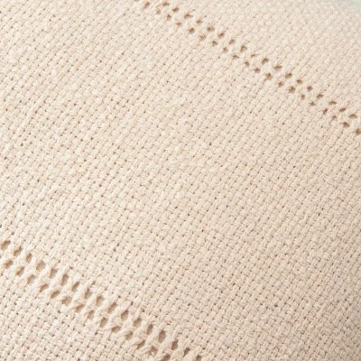 Hearth & Hand With Magnolia 14"x20" Hem Stitch Stripe Lumbar Throw Pillow with Tassels Tan - Hearth & Hand™ with Magnolia 4 Hearth & Hand With Magnolia 14"x20" Hem Stitch Stripe Lumbar Throw Pillow with Tassels Tan - Hearth & Hand™ with Magnolia - Image 2