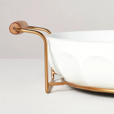 Hearth & Hand With Magnolia 3qt Oven-to-Table Fluted Stoneware Round Baking Dish with Cradle Carrier Cream - Hearth & Hand™ with Magnolia 5 Hearth & Hand With Magnolia 3qt Oven-to-Table Fluted Stoneware Round Baking Dish with Cradle Carrier Cream - Hearth & Hand™ with Magnolia - Image 3